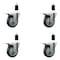 Service Caster 4'' Thermoplastic Rubber Swivel 1-3/8'' Expanding Stem Caster Set Total Lock Brake, 4PK SCC-EXTTL20S414-TPRB-138-4 - alternate 1